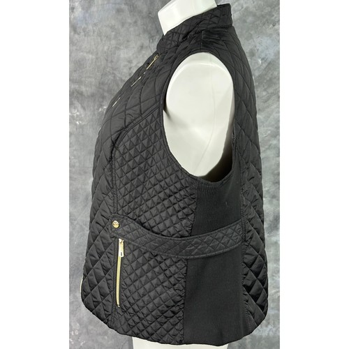 Kenneth Cole Black Quilted Vest Sleeveless Zip Pockets sz 2X (15573) - Picture 3 of 8