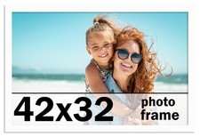 42x32 Frame White Wood Picture Photo Frame with UV Acrylic and Acid Free Backing