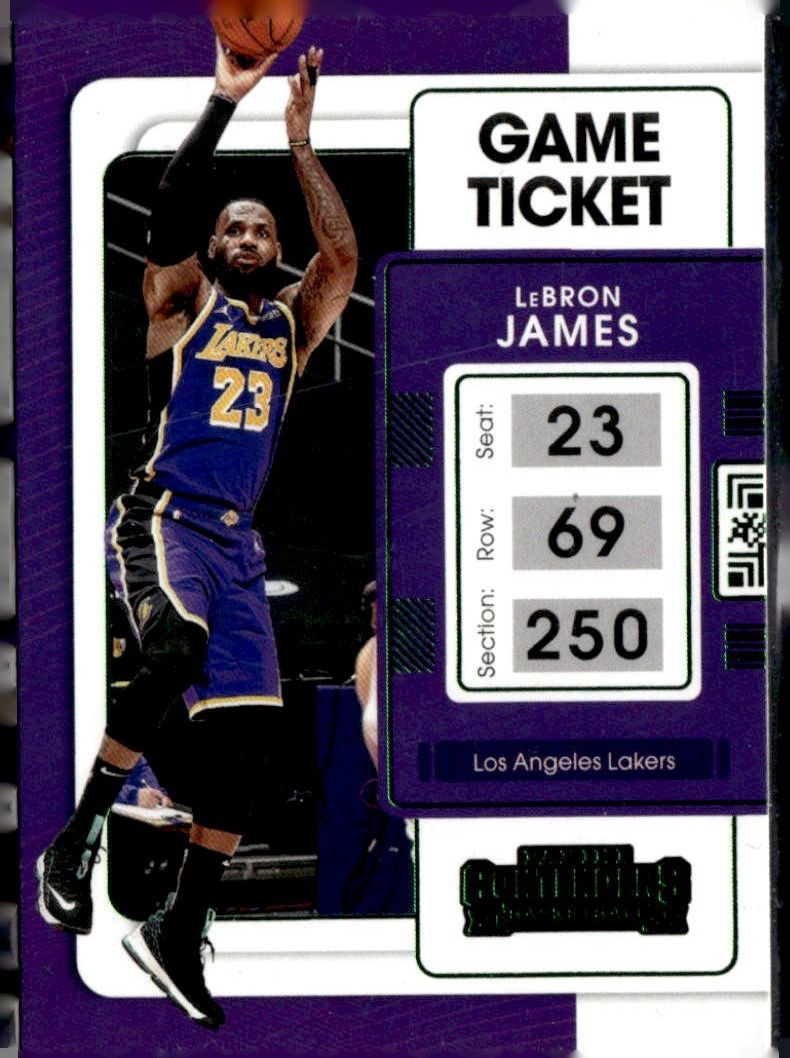 2021-22 Panini Contenders LeBron James Game Ticket Green