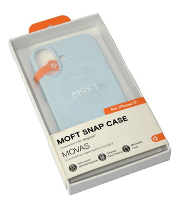 MOFT für iPhone 17 Hülle MOVAS Vegane Ledertasche Magnetische Hülle Helleblau