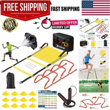 Versatile Speed Training Set: 20ft Agility Ladder, Hurdles  Jump Rope for All