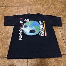 Camiseta DE COLECCIÓN Copa Mundial 1994 Energizer Bunny Puntada Única Hecha en EE. UU. Talla XL