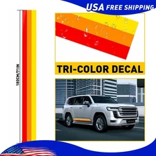 Classic Retro Style Tri-Color Stripe Decal Sticker Side skirt For Toyota/Lexus