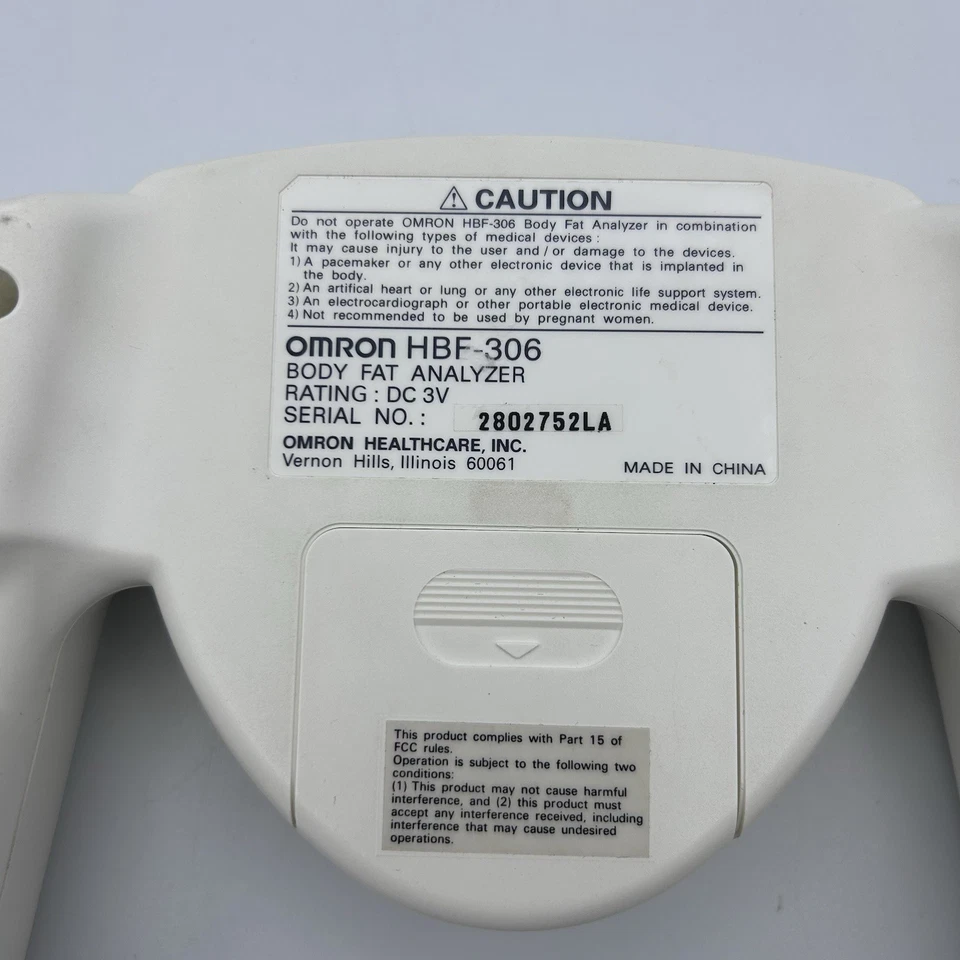 Omron Fat Loss Monitor HBF-306 bianco analizzatore di grasso corporeo portatile BMI testato funziona - Immagine 2 di 4