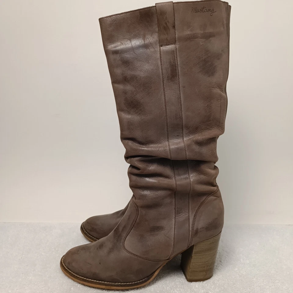 Botas hasta la rodilla apiladas holgadas Mustang vintage años 90 para mujer talla 9,5 EU 41  Foto 3 de 4
