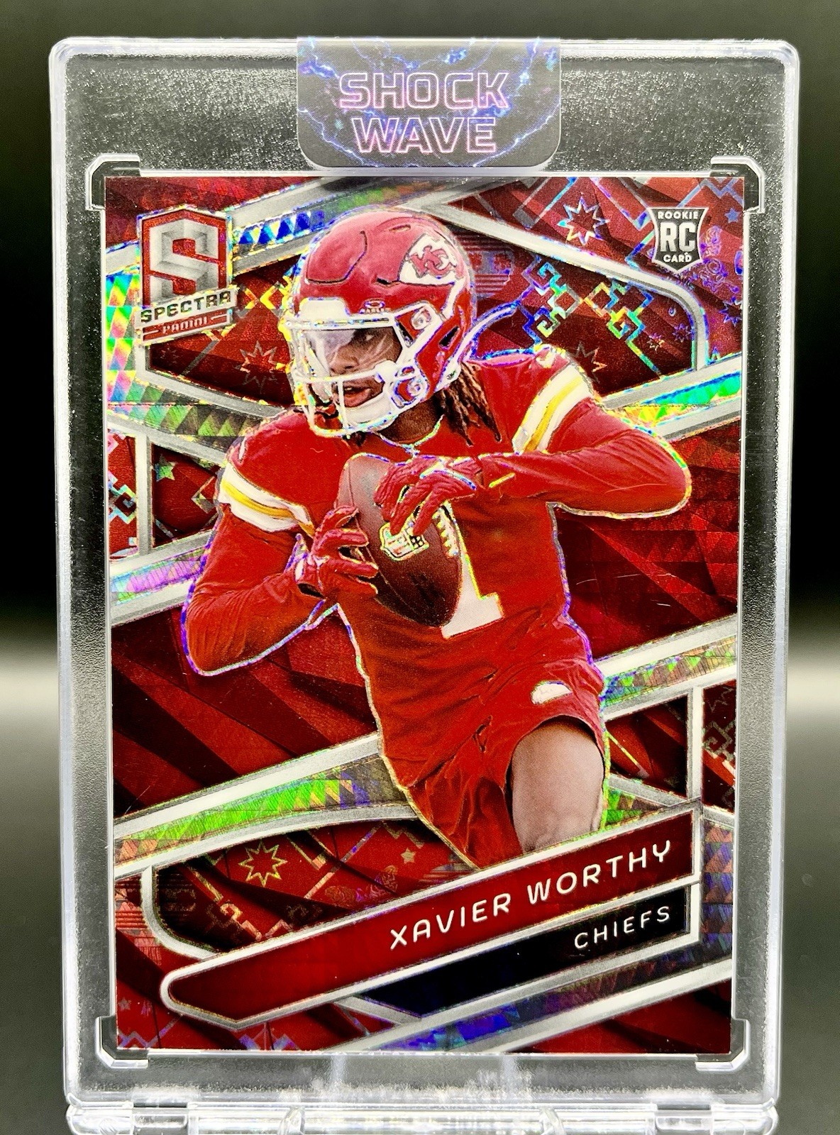 2024 Panini Spectra - Xavier Worthy #7 Lucky Envelopes Prizm SSP 8/8 RC) Chiefs