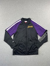 Los Angeles Lakers Track Jacket Mens S Black Purple Full Zip Mitchell Ness