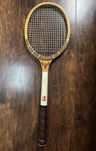 Raquette Tennis Bois Antique Spalding Genève – Avec Presse