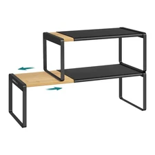 Spice Racks, Expandable Cupboard Shelf Orgnizers, Kitchen Counter Shelves, Ba...