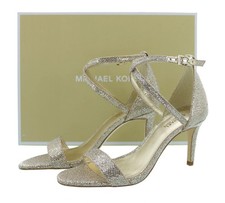 Michael Kors Ava Mid Sandal, Women's Leather Strappy 3.25" Pump Heels Shoes