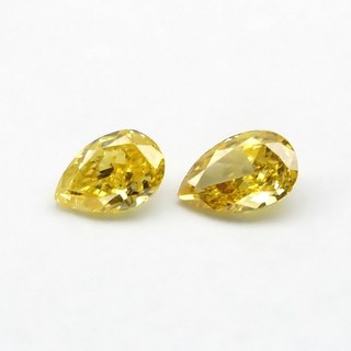 💎 Pair 2pcs/0.23ct t.w Pear Natural Untreated Fancy Intense Orange Diamond VVS1