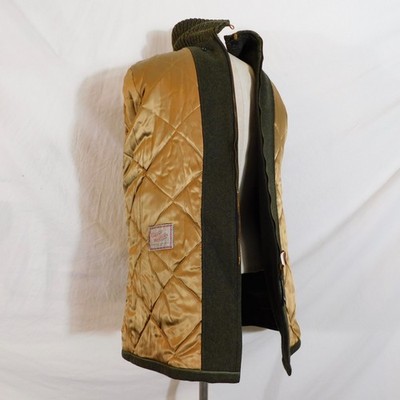 Vtg 60s Great Western Mens Sz 40 Green Wool Full Zip Overcoat