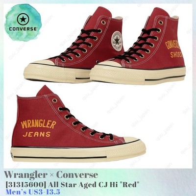 Wrangler × Converse All Star Aged CJ Hi Red 31315600 Men's US3-13.5 NEW