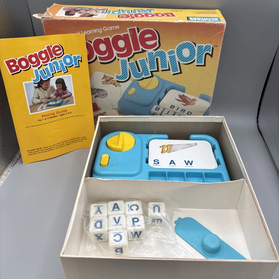 VTG 1988 Boggle Junior Game Toddlers Kids Educational Learning Words COMPLETE - Image 3 of 4