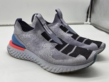 Nike Epic Phantom React Flyknit Shoes Mens 11.5 Gray Slip On Sneakers CI1291-400