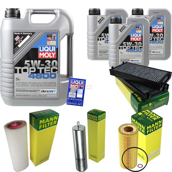 Mann Inspektionspaket 8L Liqui Moly Top Tec 5W-30 FüR BMW X5 E70 3.0D Xdrive30D-image