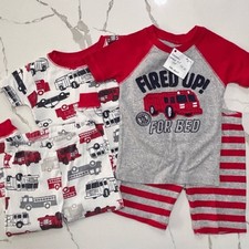 Carter  s  Boys FIREMAN 4-piece PAJAMA SET Pjs Snug Fitting Firetruck Size 2T