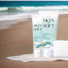 Avon Original Skin So Soft Lotion Beauty Bar Gelled Oil Lot Of 3 Gift Set Jojoba