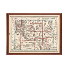 Old Map of Wyoming 1893 - Vintage Wyoming Art