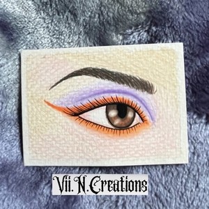 ACEO Euphoria Maddy Makeup Eye Original Drawing by Viviana Nunez