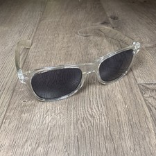 Clear Transparent Frame Gray Tinted Lenses Wayfare Style Sunglasses Retro Nerdy