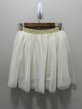 Holiday Time White Glitter Tulle Skirt   Girls XL 14  16 