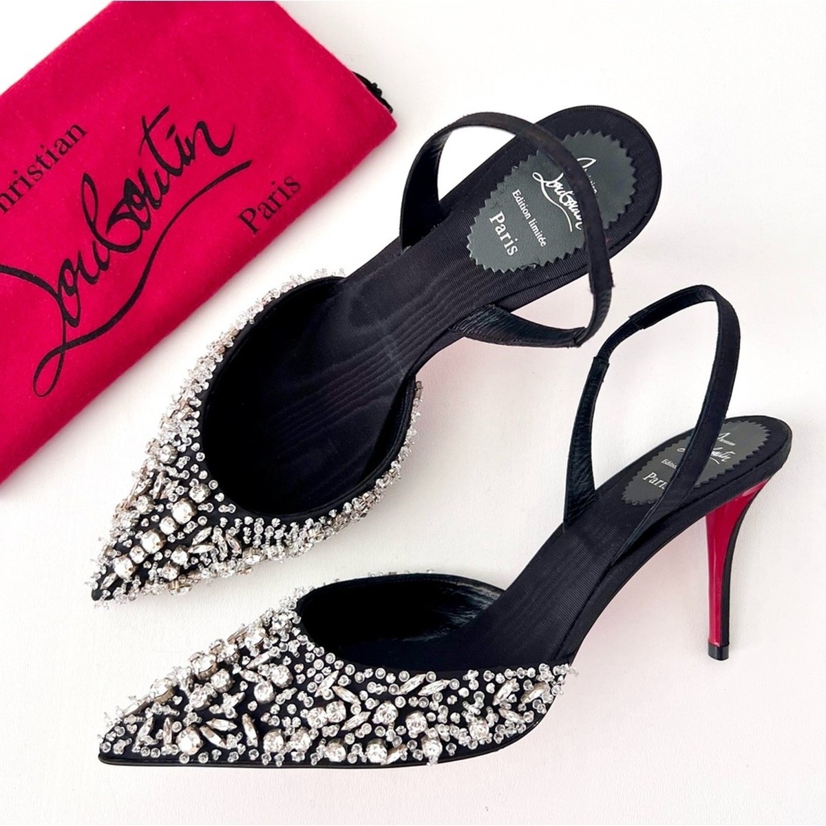 Christian Louboutin ブラックブーティ　35ハーフ Christian Louboutin Eloise 85 Black Nappa Shiny Leather