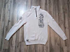Camp David Pullover Herren Gr. L Strickpullover Zipper Beige Sehr Guter Zustand