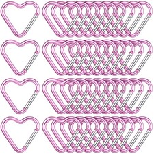 Heart Shaped Keychain Pink Cute Backpack Keychain Clip Snap Key Ring Aluminum
