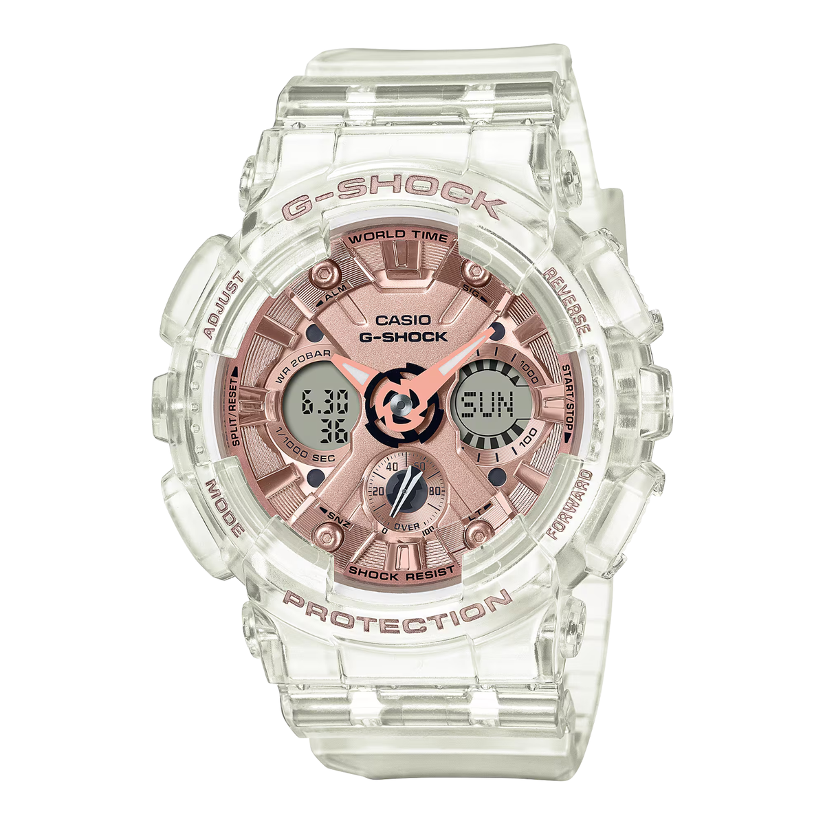 Casio G-SHOCK 49mm Clear Resin Case and Band, Men display picture 1