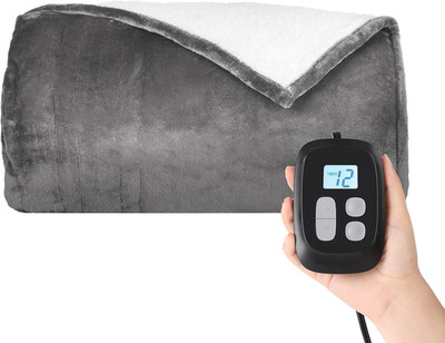 King Size Heated Electric Blanket - Dual Control, 10 Heat Settings, Soft Flannel
