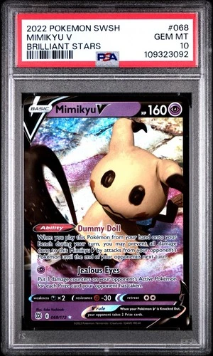 2022 Pokemon Brilliant Stars Mimikyu V 068/172 PSA 10