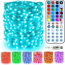 Christmas Fairy String Lights, 33ft 100 LED Color Changing Christmas Fairy Li...