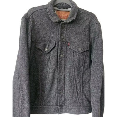 Levis Jacke Herren Gr. M Uk Grau Trucker Baumwolle Langarm Taschen Druckknöpfe  