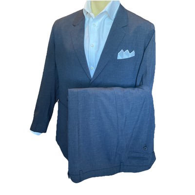 MINISTRY OF SUPPLY Mens Suit Pc Size 44 Slim Fit Jacket Pants 38-39 Steel  Blue