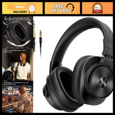 Over-Ear DJ Studio Monitor Headphones - Wired, Comfortable, Noise-Isolating, Bla