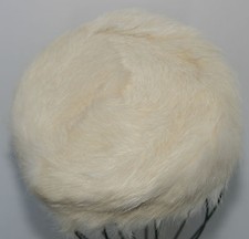Vintage White Fur Pillbox Hat