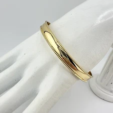 Minimalist Modern Trendy Stack Gold Tone Bangle 7.75” Bracelet