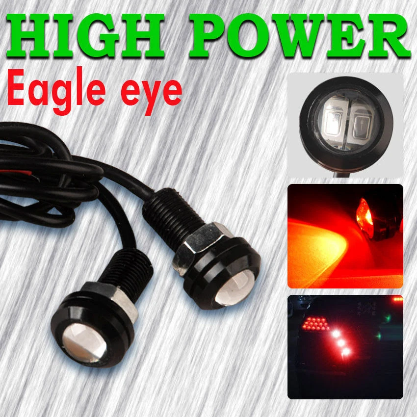 10X Red Motor Car 9W 18mm Eagle Eye Light LED DRL Daytime Running Backup Lamp - Image 2 of 4