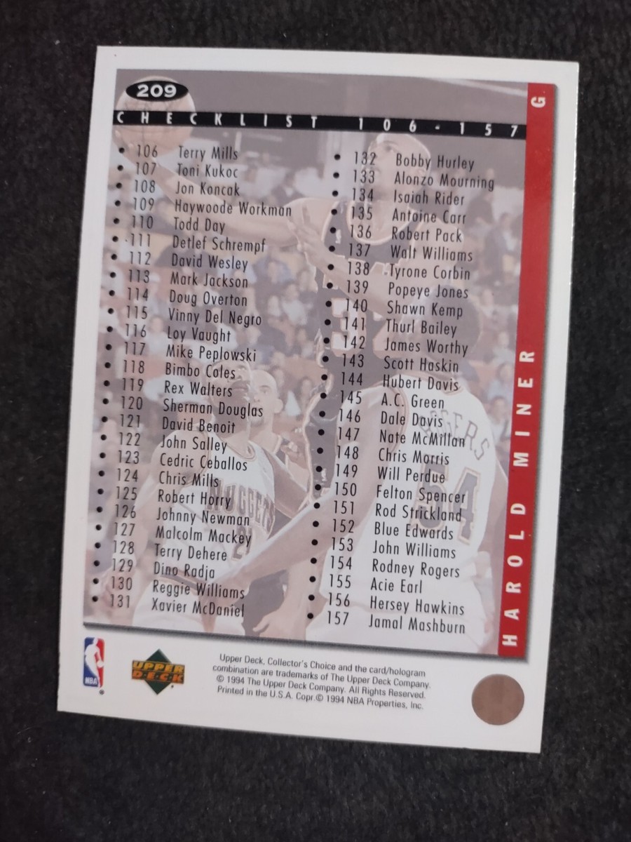 1994-95 Collector's Choice Silver Signature Basketball Card #209