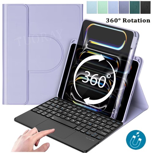 Für iPad 10 9 8 7th Air 6 5 4 3 Pro 11“ Touchpad QWERTZ Tastatur mit 360° Hülle