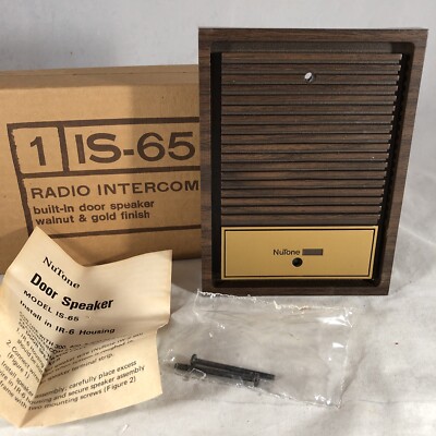 Vintage NuTone IS-65 Intercom Door Speaker Walnut Wood 300-500 Series No Button