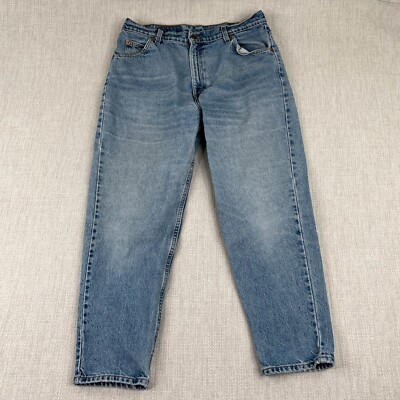 Vintage Levis Orange Tab Mom Jeans Women 33x28 Blue Tapered Fit 90s Normcore VTG