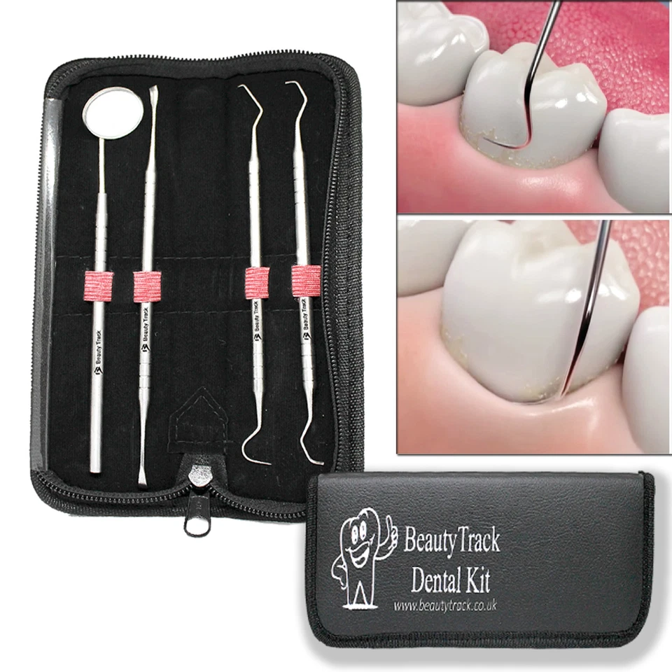 BEAUTYTRACK New Dental Tooth Cleaning Kit Dentist Scraper Pick Tool Calculus /Plaque Remover