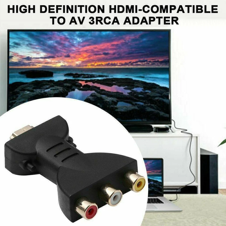 HDMI Stecker auf zu RCA 3 Cinch Chinch Buchse Audio Adapter Konverter TV Laptop - Bild 4 von 4