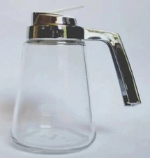Gemco USA Syrup Server Jar Pitcher With Metal & Plastic Lid #13 Vintage