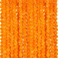 Giegxin 15 Pack Marigold Garland for Decoration 5 ft Long Strands Faux Artifi...