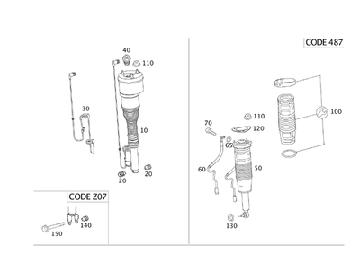 2-pack of Genuine Mercedes-Benz OEM Lower Strut Screw Bolts 001 