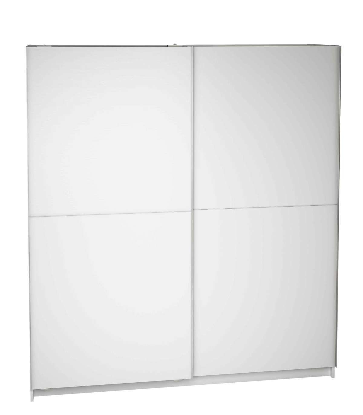 MD BLOCK, Armario 2 puertas correderas acabado en blanco poro, 200 cm(alto)180 c