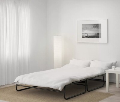 IKEA HAMMARN sofa bed 128x85x78 cm Knisa dark grey/black | eBay